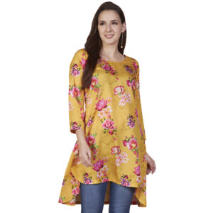 Floral Printed Yellow Tunic