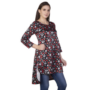 Black Polka Dot Printed Tunic
