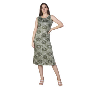 Printed Green Bodycon Dress
