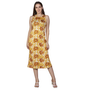Yellow Gold Printed Bodycon Dress