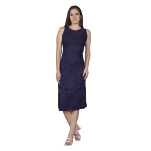 Navy Blue Printed Bodycon Dress